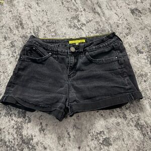 YMI Black Denim Folded Hem Women's Shorts